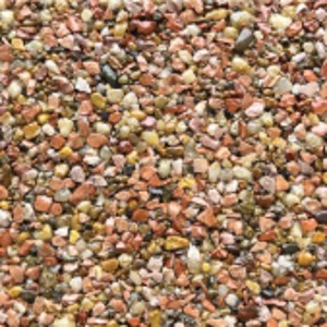 Canyon Stone resin blend — red, orange and tan aggregate.